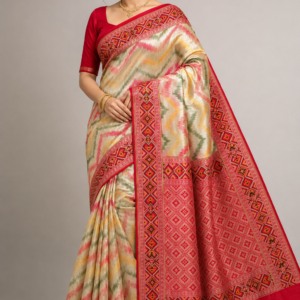 Pure Tissue Zig Zag Saree