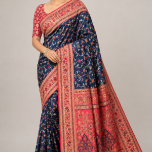 Pure meenakari silk saree